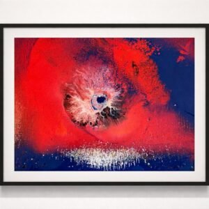 Original Mixed Media art print by Jason Owen — bold red and midnight blue